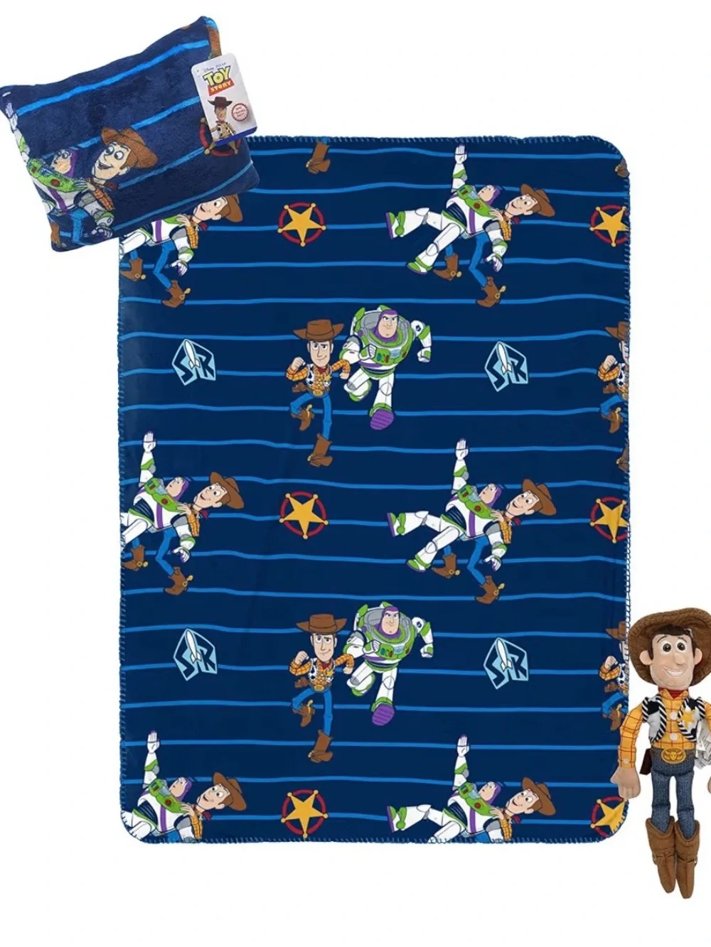 Disney Pixar Toy Story Kids Travel Blanket and Pillow Set, 3 Piece 40x50 *NEW